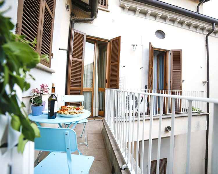 Balcone su cui si affacciano tutte le stanze - Appartamenti Vacanze Le Muse Bevagna, Umbria, Italia